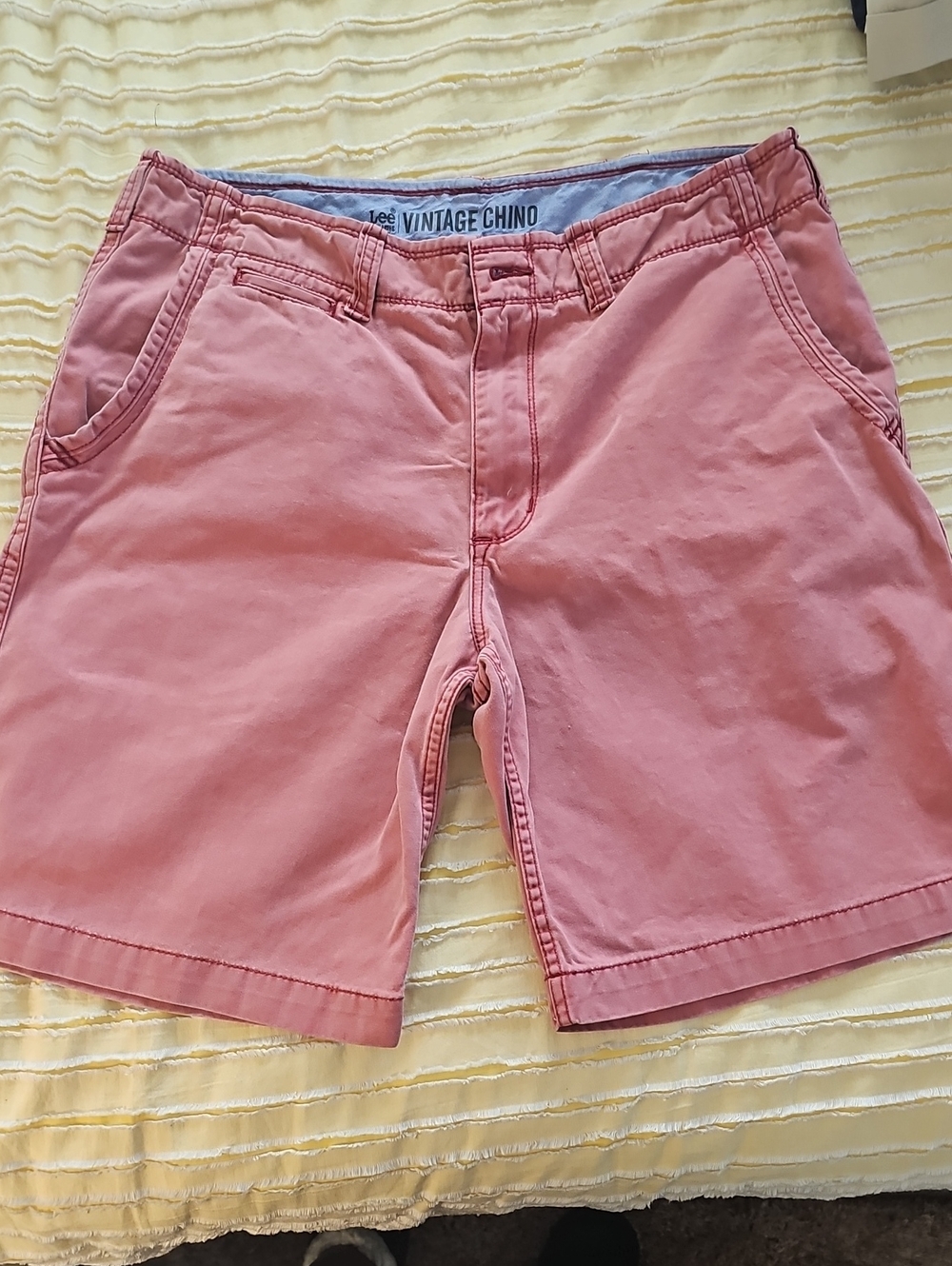Lee Men's (Unisex) Pink Flat-Front Chino Shorts